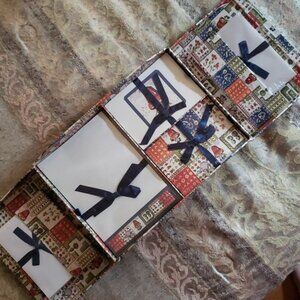 3 items! Vintage Stationery Set Fold Out Stationery Box NWOT Unique + Stickers!